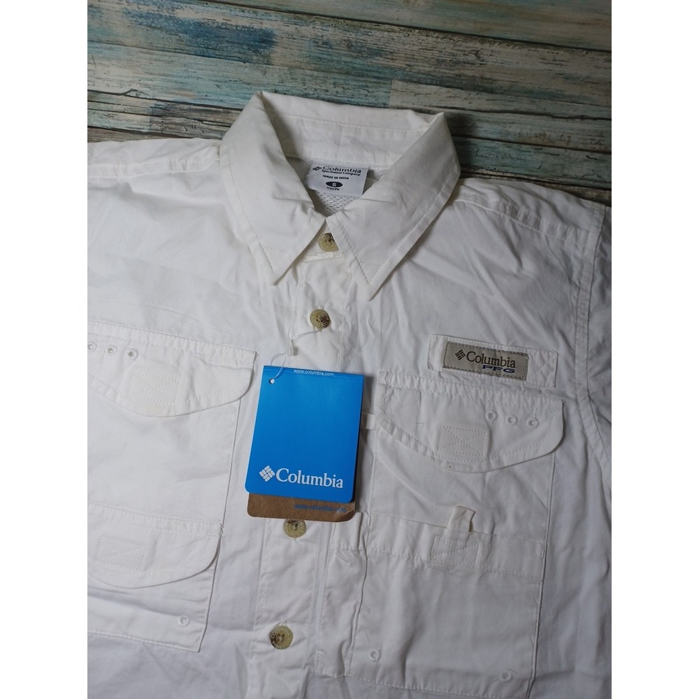 Columbia Youth Boys Small Bonehead Short Sleeve Button-Down Shirt